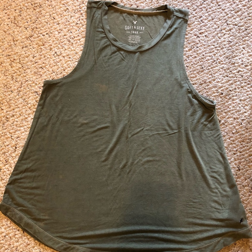 Army Green Loose Tank Top